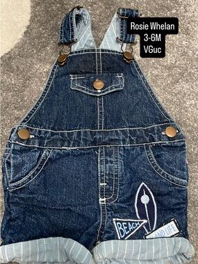 Rosie Whelan Dark Denim Baby Overalls - Blue